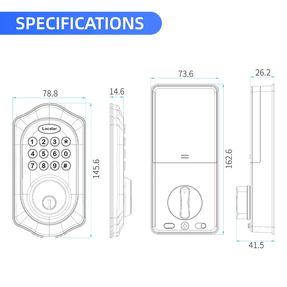 Security Electronic Digital Combination Password Door Lock Serrure De Porte Intelligente Deadbolt Smart Door Lock With Wi-Fi