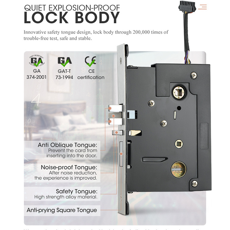 Rfid Card Security Gate System Keyless Entry Safe Electric Electronic Handle Locking Keys Door Cylinders Smart Hotel Lock