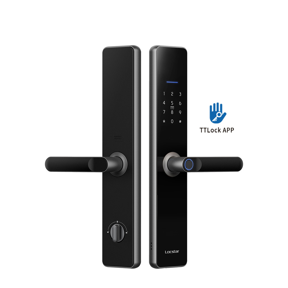 Locstar Cerraduras Inteligentes Electric Digital Fingerprint Waterproof Outdoor Indoor TTlock Smart Door Lock For Aluminium Door