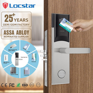 25 Years Lock Factory Hotel Management Software System Access Digital Keys And Cards Rfid Electric Hotel Room Door Lock