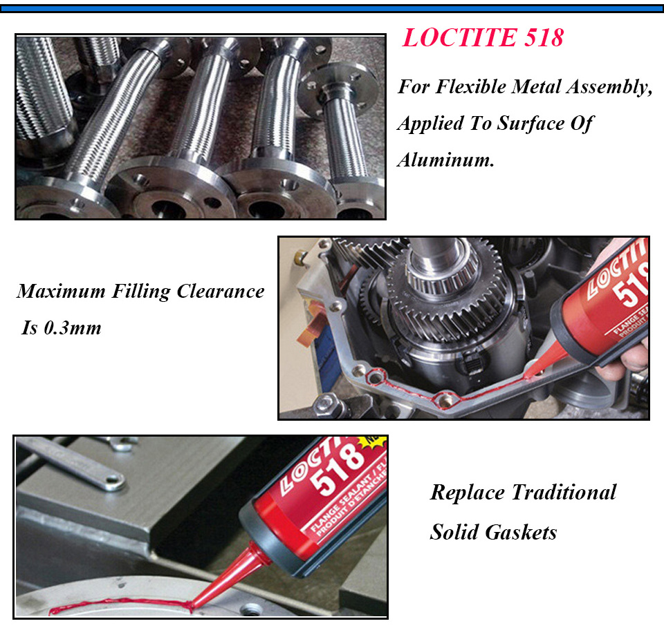 Loctiter 510/515/518/573/574/5188 anaerobic glue plane sealant 50/300ml high temperature resistant metal flange gap gasket glue