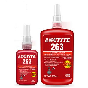 loctiter screw glue 263 red high-strength anti-loose anaerobic glue oil-resistant permanent thread fastener 10ml 50ml 250ml