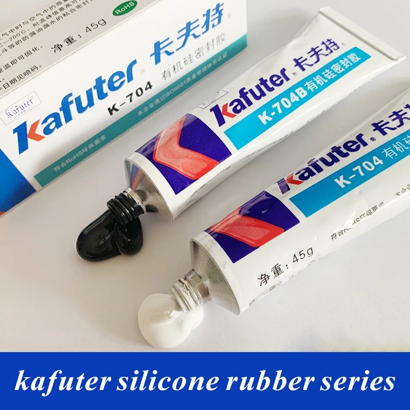 Kafuter 704 silicone rubber Rtv waterproof insulation high temperature resistant electronic silicone 704B silicone sealant 45g