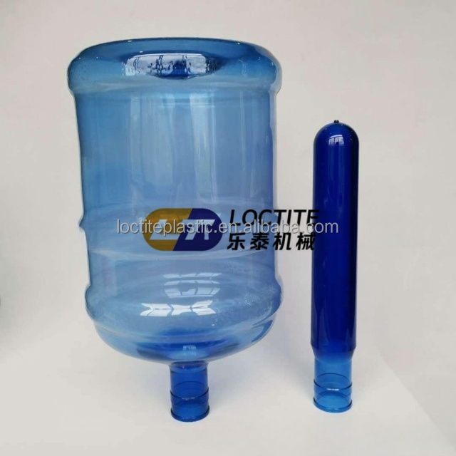 55 mm 20 Liter 5 Gallon Push Neck Blue PET Preform Tube 55mm For Gallon 20L Water