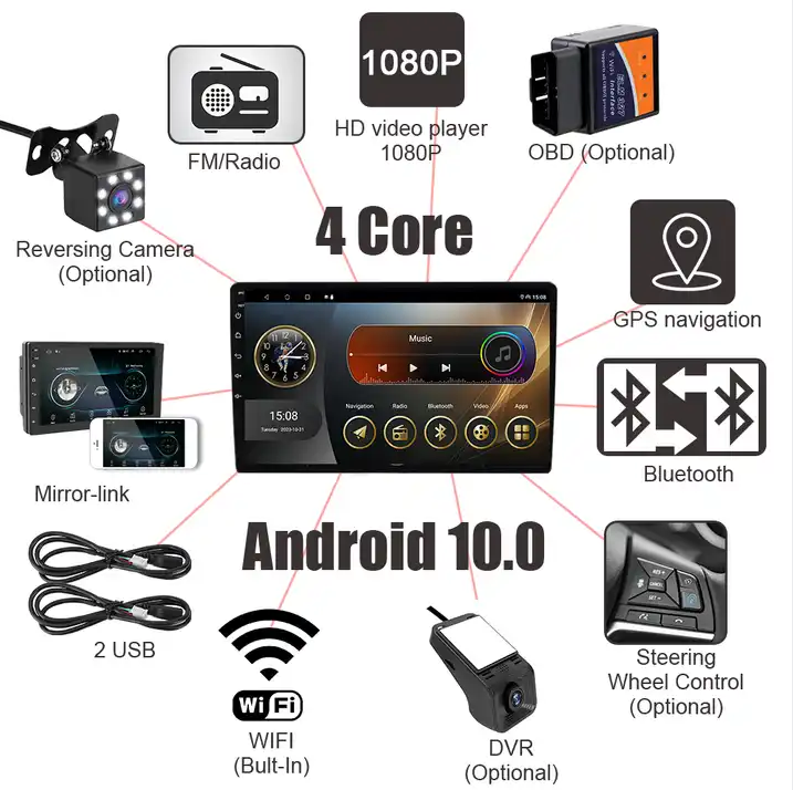 Factory L1pro 32GB 7/9/10 Inch Touch Screen Android Car Audio System Universal Car Radio GPS Navigation Carplay DVD Player