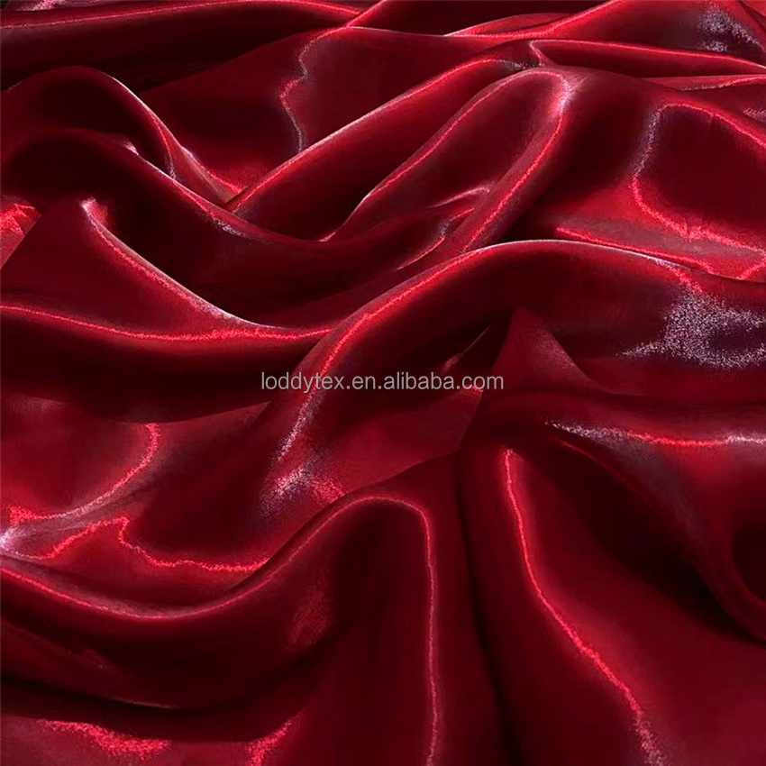 Hot Selling Luxury Shiny Metallic Liquid Satin Fabric For Fashion Dress