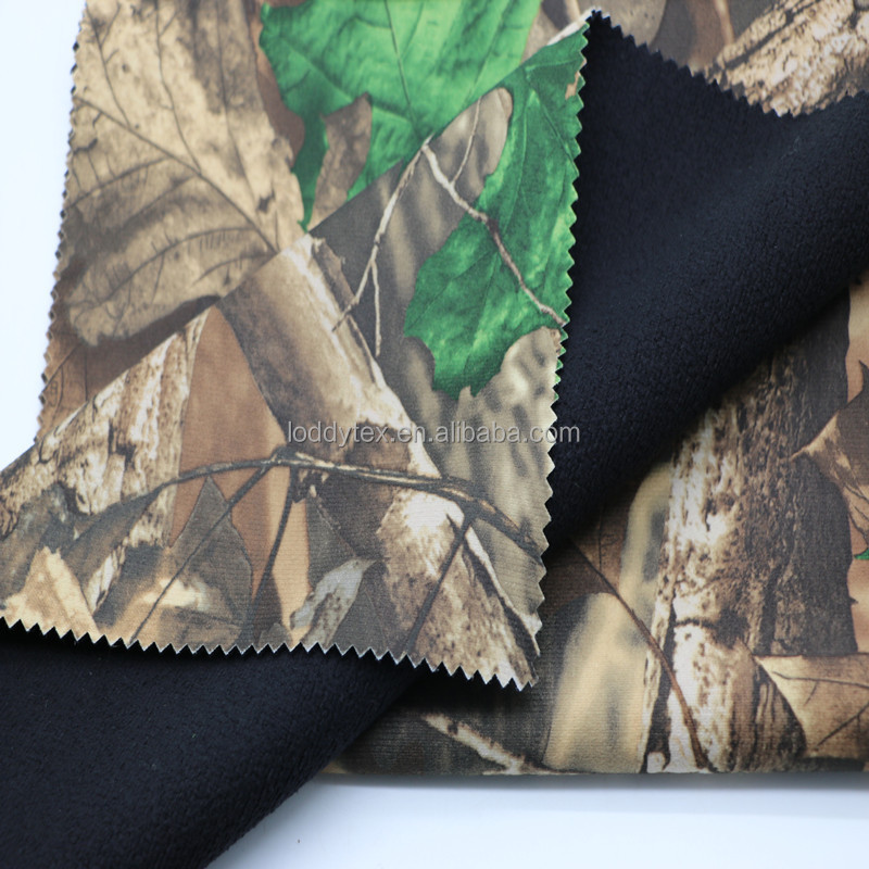 75D Camouflage Printing Compound Polar Fleece Fabric For Down Jacket