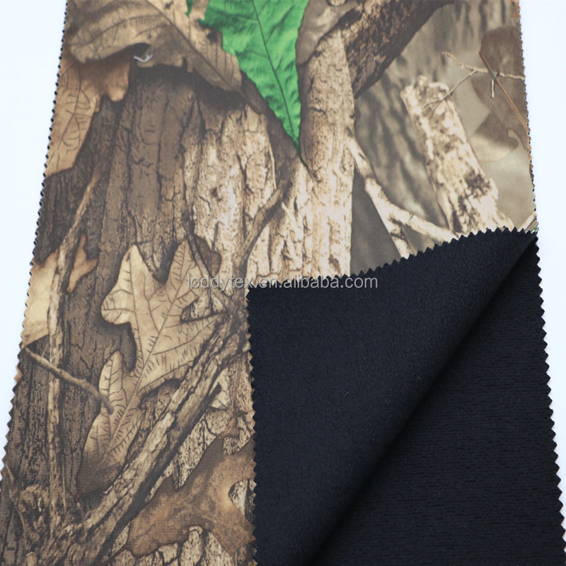 75D Camouflage Printing Compound Polar Fleece Fabric For Down Jacket