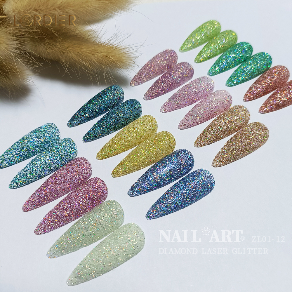 Crystal Diamond Powder Rainbow Color Shiny Nail Art Glitter Pigment Finer Holographic Glitter