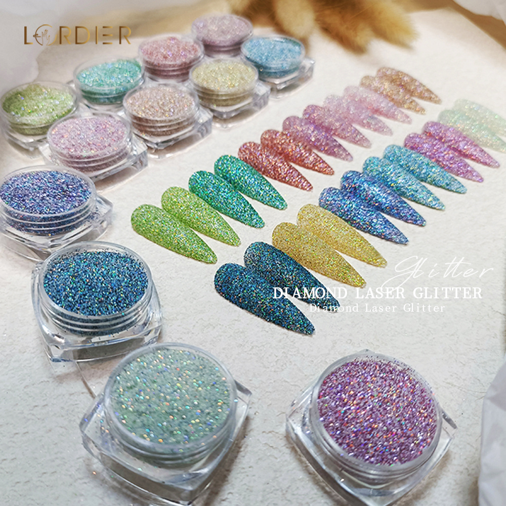 Crystal Diamond Powder Rainbow Color Shiny Nail Art Glitter Pigment Finer Holographic Glitter