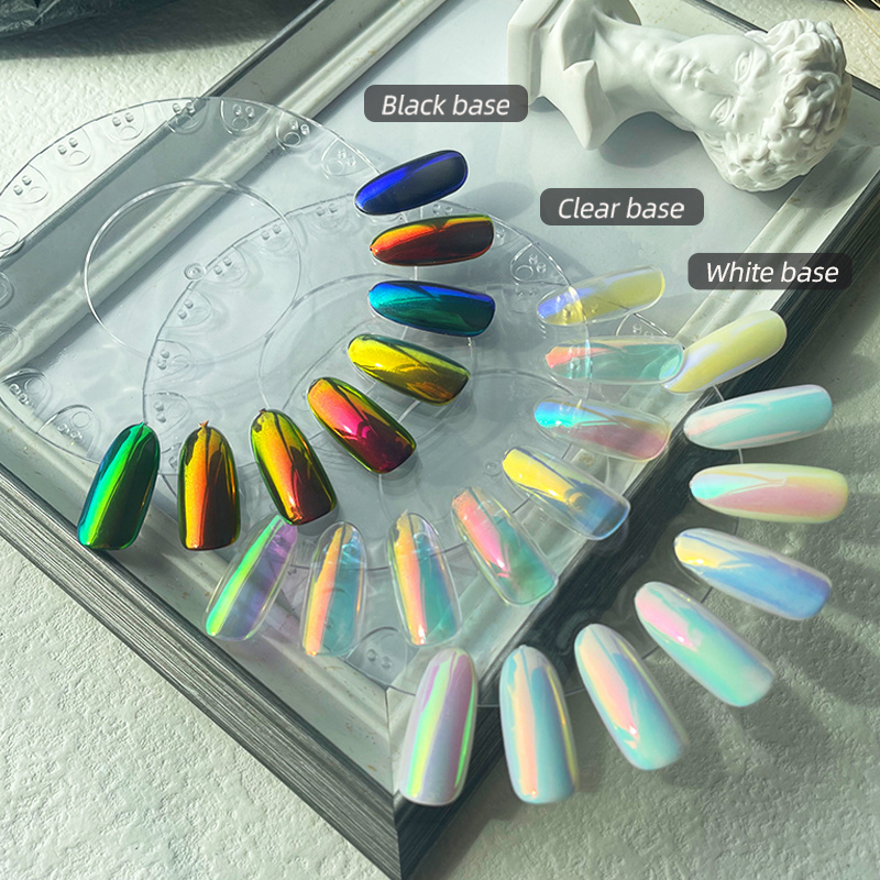 Magic Liquid Nails Mirror Nails Glitter Powder Chrome Powder Color Change Effect Mirror Pigment HOLO GRAPHIC POWDER NAILS