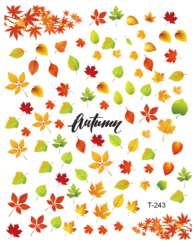 New Autumn Maple Leaf Series Nail Art Stickers Decorations 3d Adhesive Salon Beauty Nail Stickers