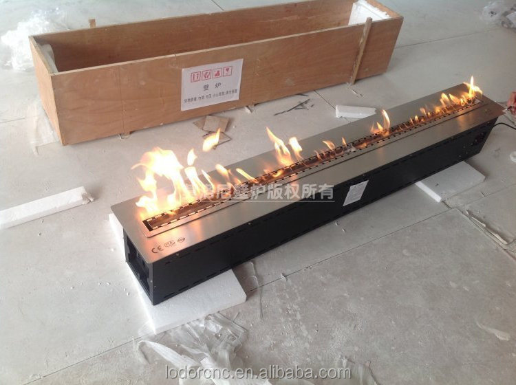 China Modern Style 900*250*235mm Steel Fireplace Insert Ethanol/Alcohol Fuel with Remote Control for Indoor & Villa Use