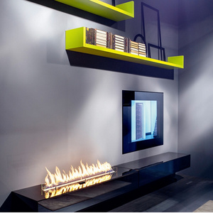 China Modern Style 900*250*235mm Steel Fireplace Insert Ethanol/Alcohol Fuel with Remote Control for Indoor & Villa Use