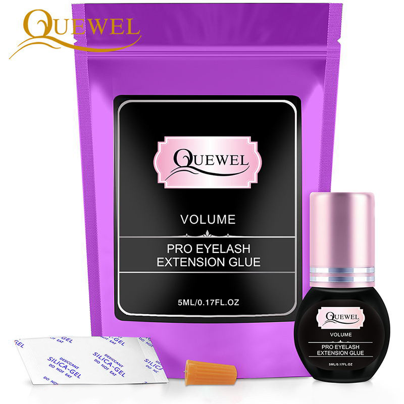 Quewel Lash Best Eyelash Extension Glue, 5ml/10ml Wholesale Custom Packaging Professional Eyelash Extension Private Label Glue