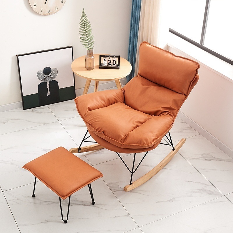 Hot Sale Single Recliner Sofa Chairs Waterproof Hi-tech Fabric Rocking Sofa Chair Nordic Modern Living Room Rocking Chair