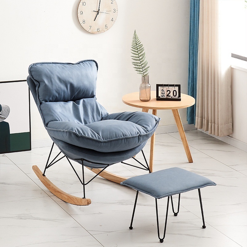 Hot Sale Single Recliner Sofa Chairs Waterproof Hi-tech Fabric Rocking Sofa Chair Nordic Modern Living Room Rocking Chair