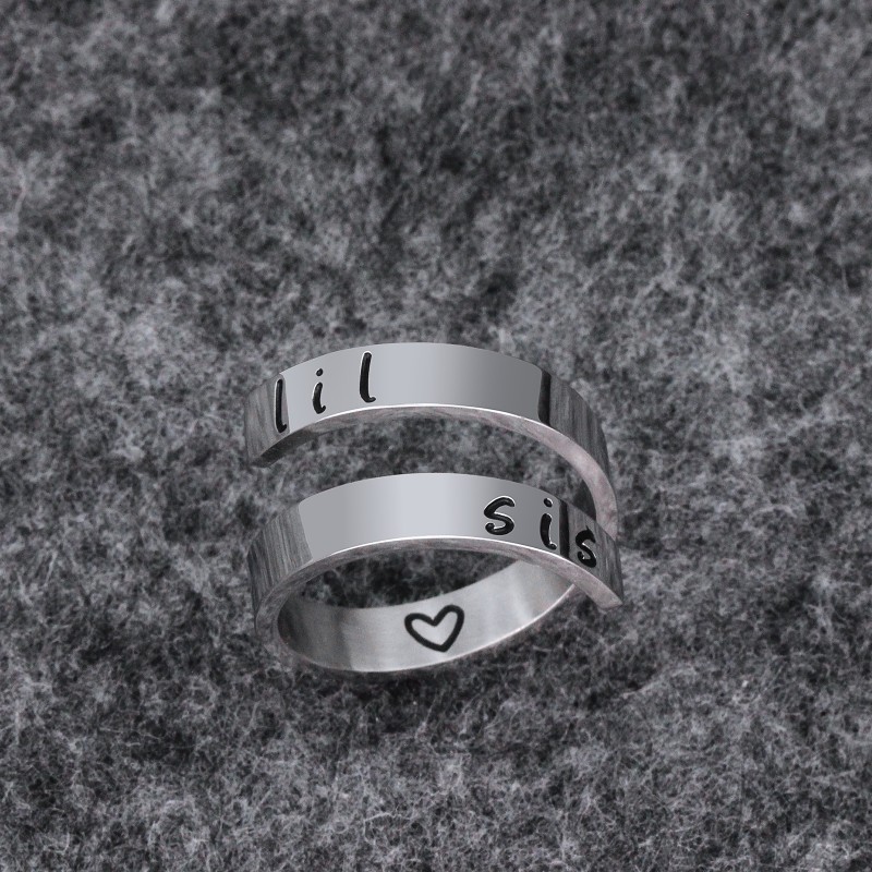 Versatile  Birthday Gift For Friend Jewelry Adult Keep Going Ring Adjustable Double Layer Stainless Steel Rings