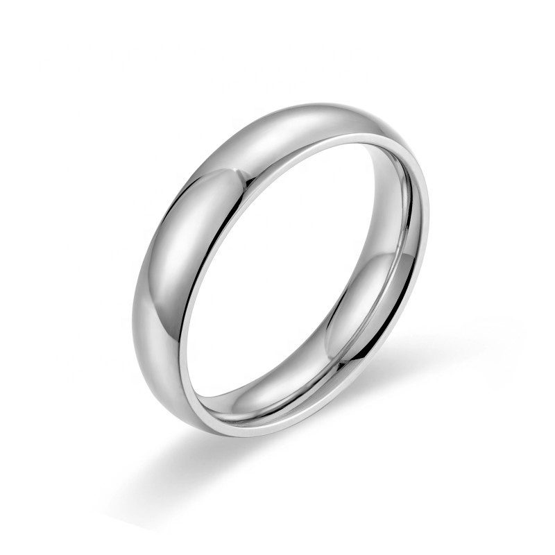 High Polished Stainless Steel 4mm Ring Classic Simple Design Band Ring Without Stone For Women and Men