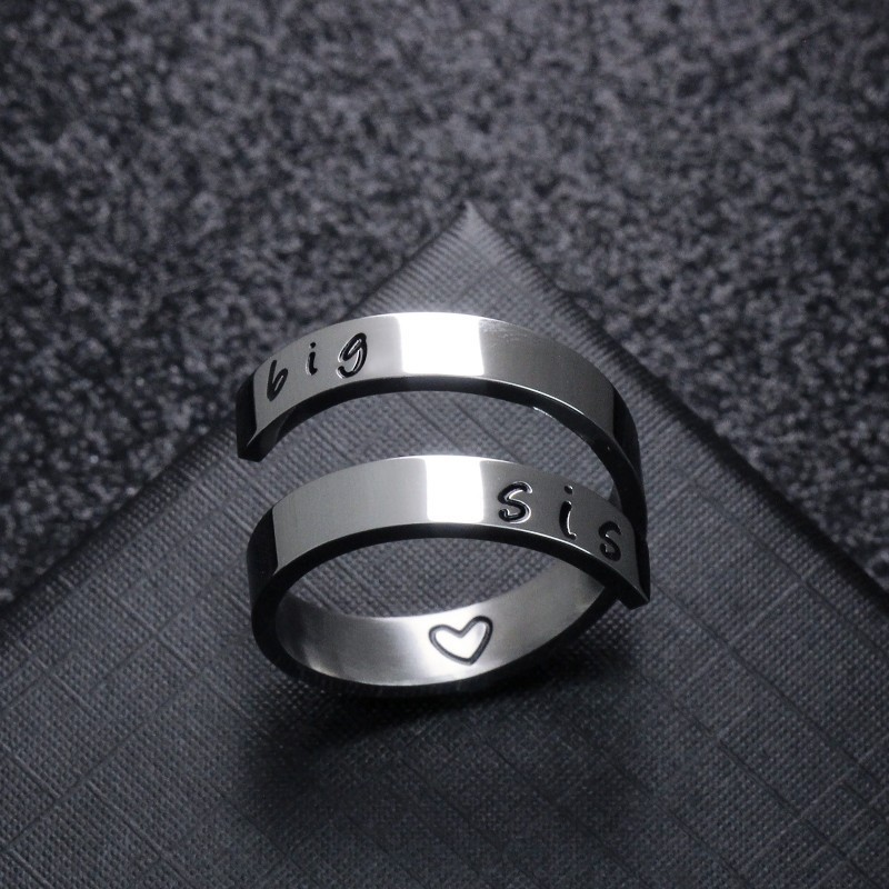 Versatile  Birthday Gift For Friend Jewelry Adult Keep Going Ring Adjustable Double Layer Stainless Steel Rings