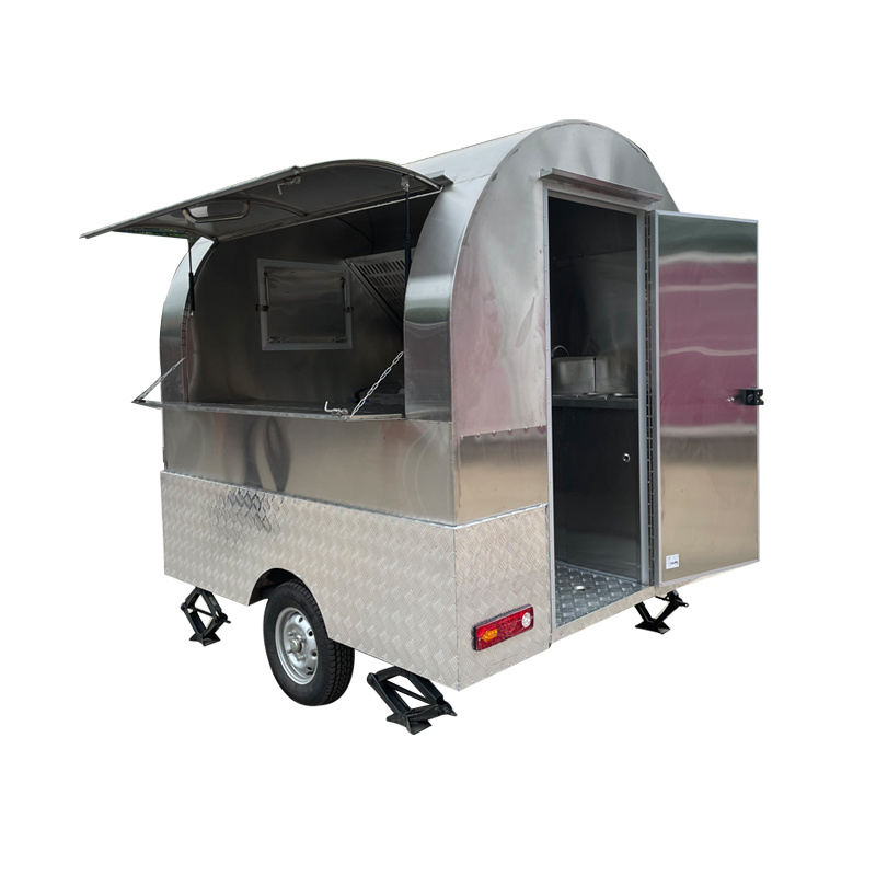 large truck mobile catering food trailer and truck with rolled fried ice cream shipping container refrigerated freezer for sale