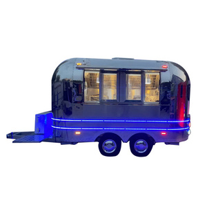 Airline Mobile Barbecue Fast Food Cart With Equipment Display street food vending cart