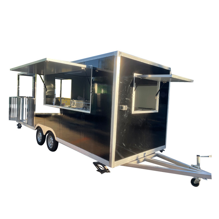 enclosed mobile kitchen concession food vending bbq porch trailer