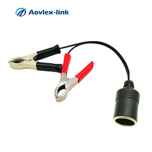 12V Battery Alligator Clips to Cigarette Lighter Socket Outlet Car Battery Extension Cable with 10A Fuse