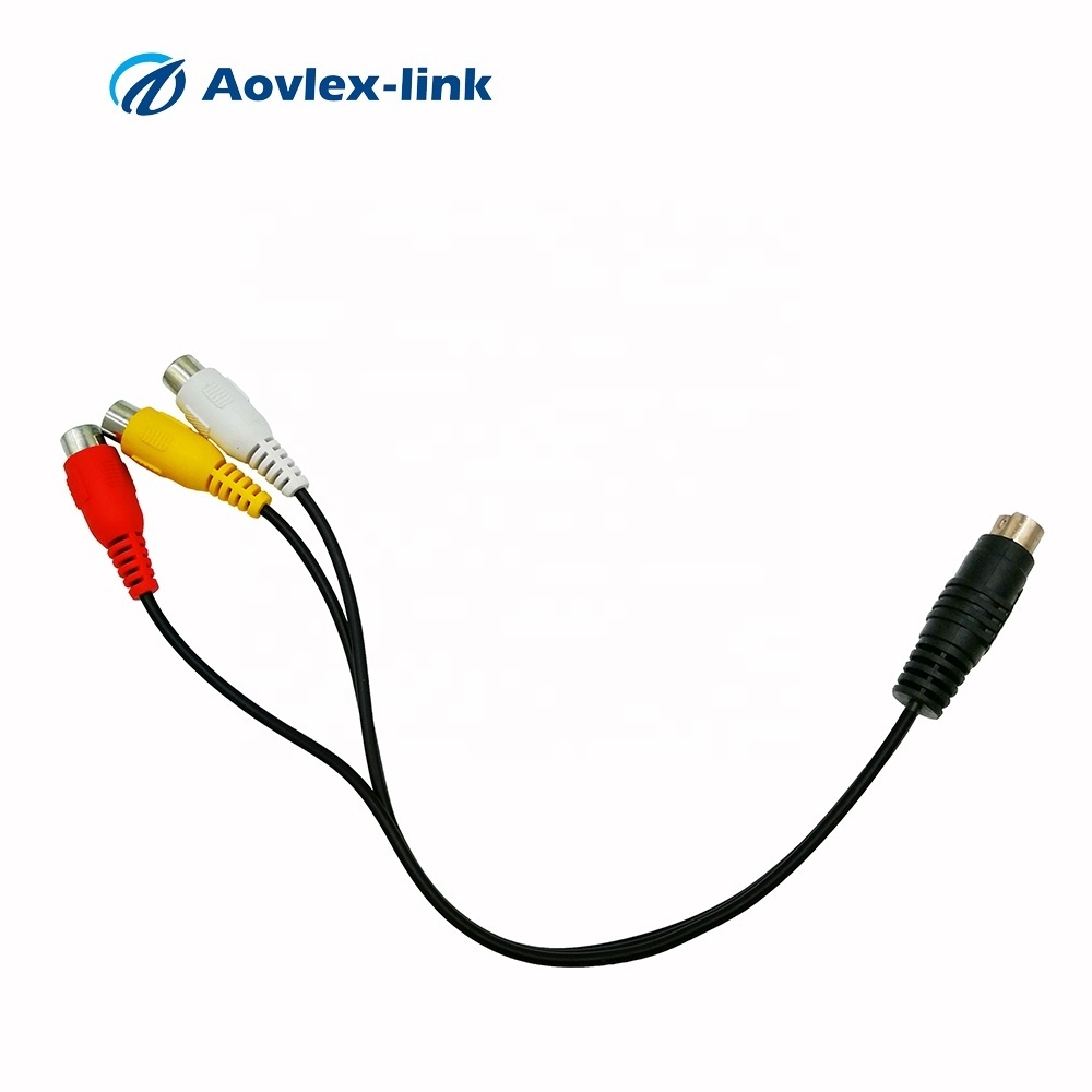 7pin Din to 3 RCA cable audio S-video cable mini din cable for Separate Video SUPER VIDEO