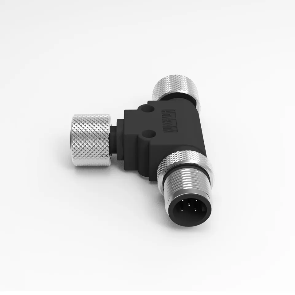 M12 A-Coded 5pin 3 Ways T-shaped Connector NMEA 2000 Marine Connector M12 T Connector Adaptor