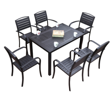 Outdoor tables and chairs courtyard leisure dining table chair combination balcony garden terrace plastic wood tables and chairs