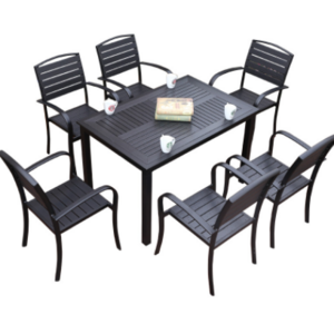 Outdoor tables and chairs courtyard leisure dining table chair combination balcony garden terrace plastic wood tables and chairs