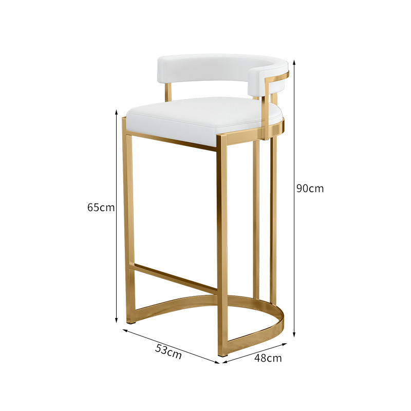 Hot sales Metal Bar Stool Breakfast High Stool with PU Leather Soft Padded Chairs with Back Rest Kitchen Island Counter Chairs