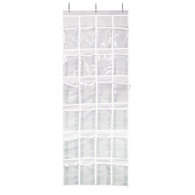 24&28 Mesh Pockets Hanging bag Fabric Shoe Rack With Metal Hooks