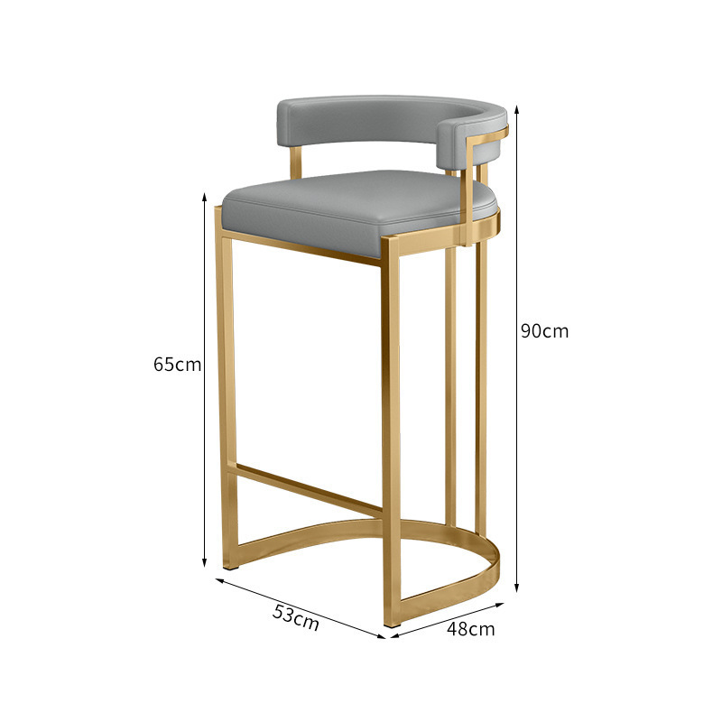 Hot sales Metal Bar Stool Breakfast High Stool with PU Leather Soft Padded Chairs with Back Rest Kitchen Island Counter Chairs