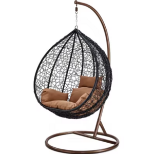 light luxury design style Modern Egg shape chair outdoor furniture garden wicker Rattan Hanging Patio egg swing chair with stand