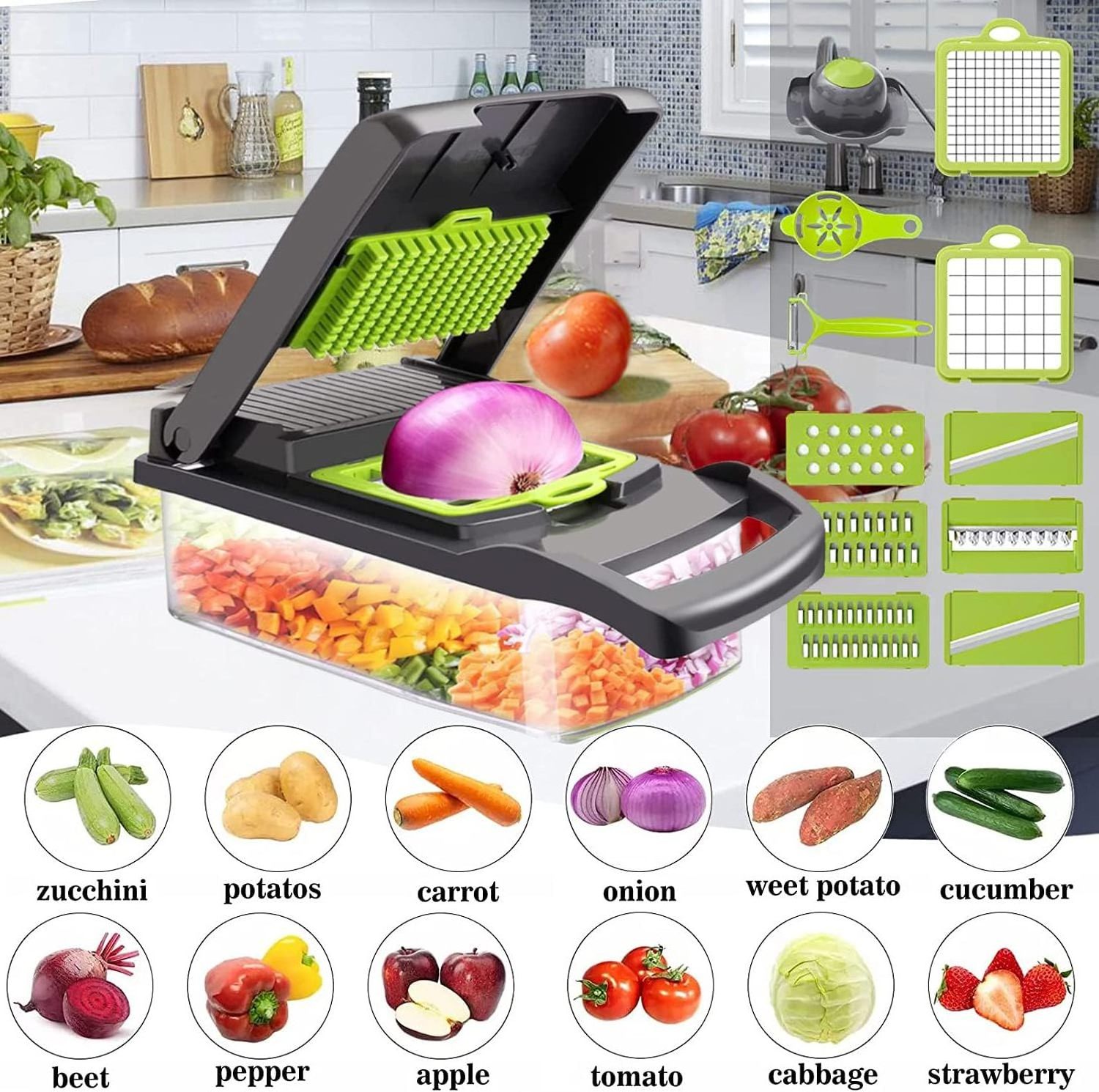 Multi-functional vegetable cutter onion chopper Home shredder Vegetable salad cutter slicer