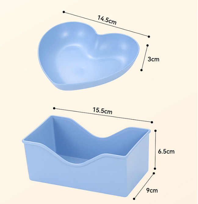 Snack Serving Plate with Base, Creative Heart Shape Bone Dishes Plastic Salad Platters Decorative Food