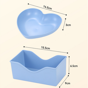 Snack Serving Plate with Base, Creative Heart Shape Bone Dishes Plastic Salad Platters Decorative Food