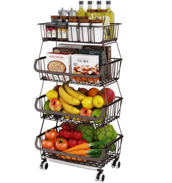 Wholesale multistory kitchen metal rolling storage craft shelves with drawer baskets and bathroom living room wheels