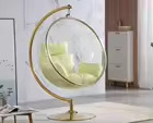 Outdoor swing courtyard garden hemisphere transparent chair rope indoor hotel acrylic hanging basket bubble chair