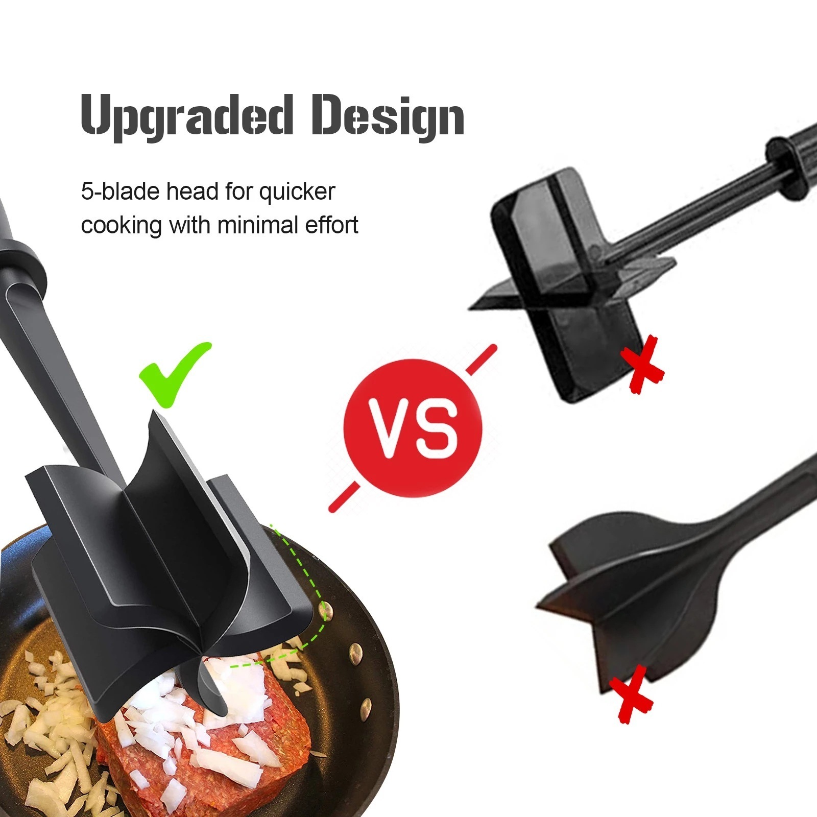 Manual Meat salad Chopper Stir and grind spatula mash meat