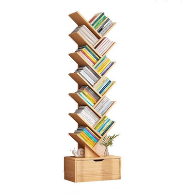 Tree Bookshelf with Drawer Bookcase, Floor Standing Book Storage Rack living room bookshelf, wall storage and storage bookshelf