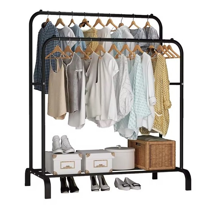 Clothes store dormitory bedroom hanging clothes rack indoor clothes rack can be moved multi-functional clothing rack