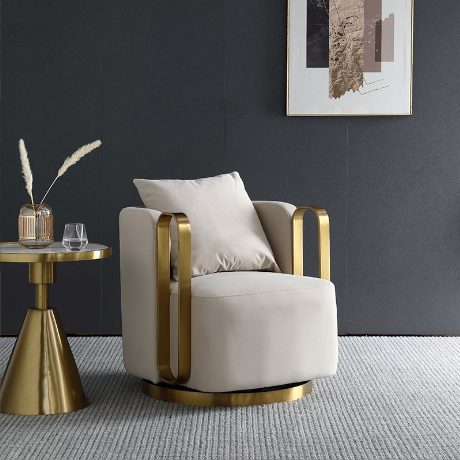 Refined Italian Metal Accent Sofa Chair Ideal for Living Spaces, Balconies, Hotel Lobbies, and Casual Gatherings