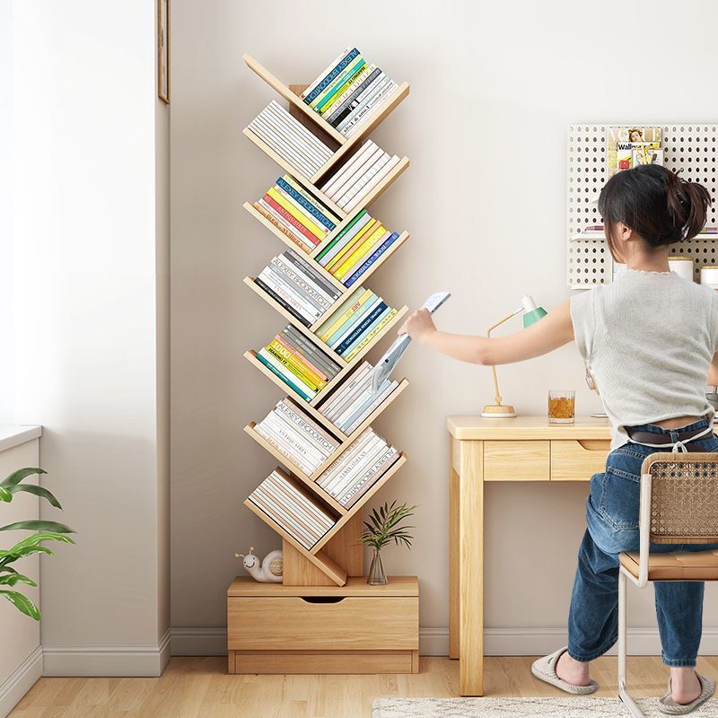 Tree Bookshelf with Drawer Bookcase, Floor Standing Book Storage Rack living room bookshelf, wall storage and storage bookshelf