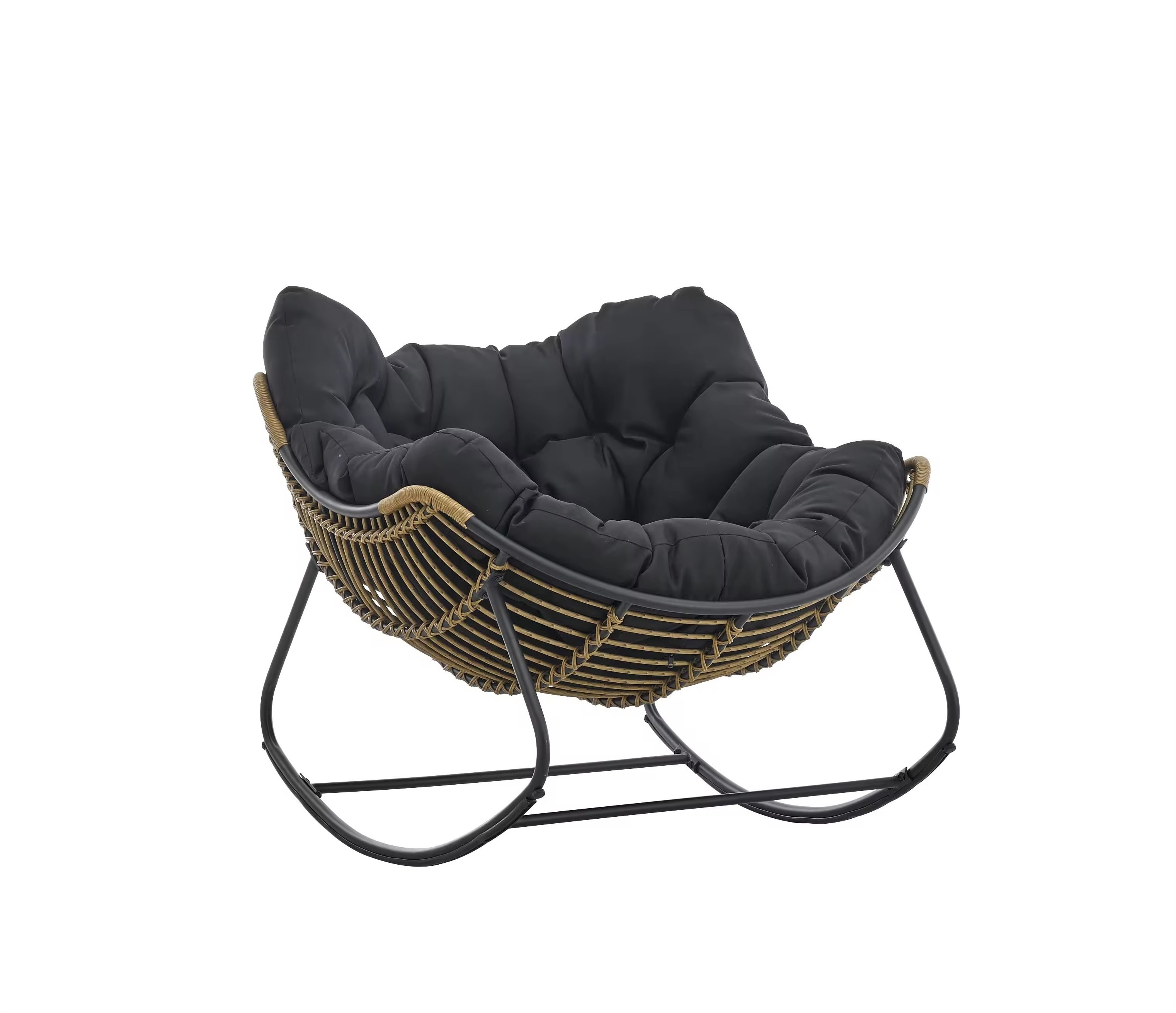 Indoor and outdoor royal rocking chair new design PE rattan rocking chair table garden chair patio outdoor furniture