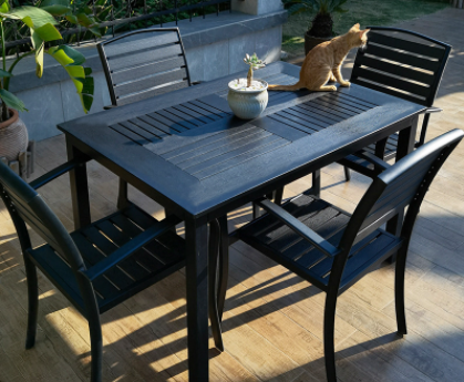 Outdoor tables and chairs courtyard leisure dining table chair combination balcony garden terrace plastic wood tables and chairs