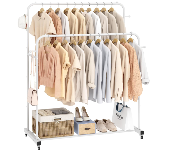 Multifunctional two-way retail clothing store display floor coat and hat rack  shoe rack Living room clothing rack