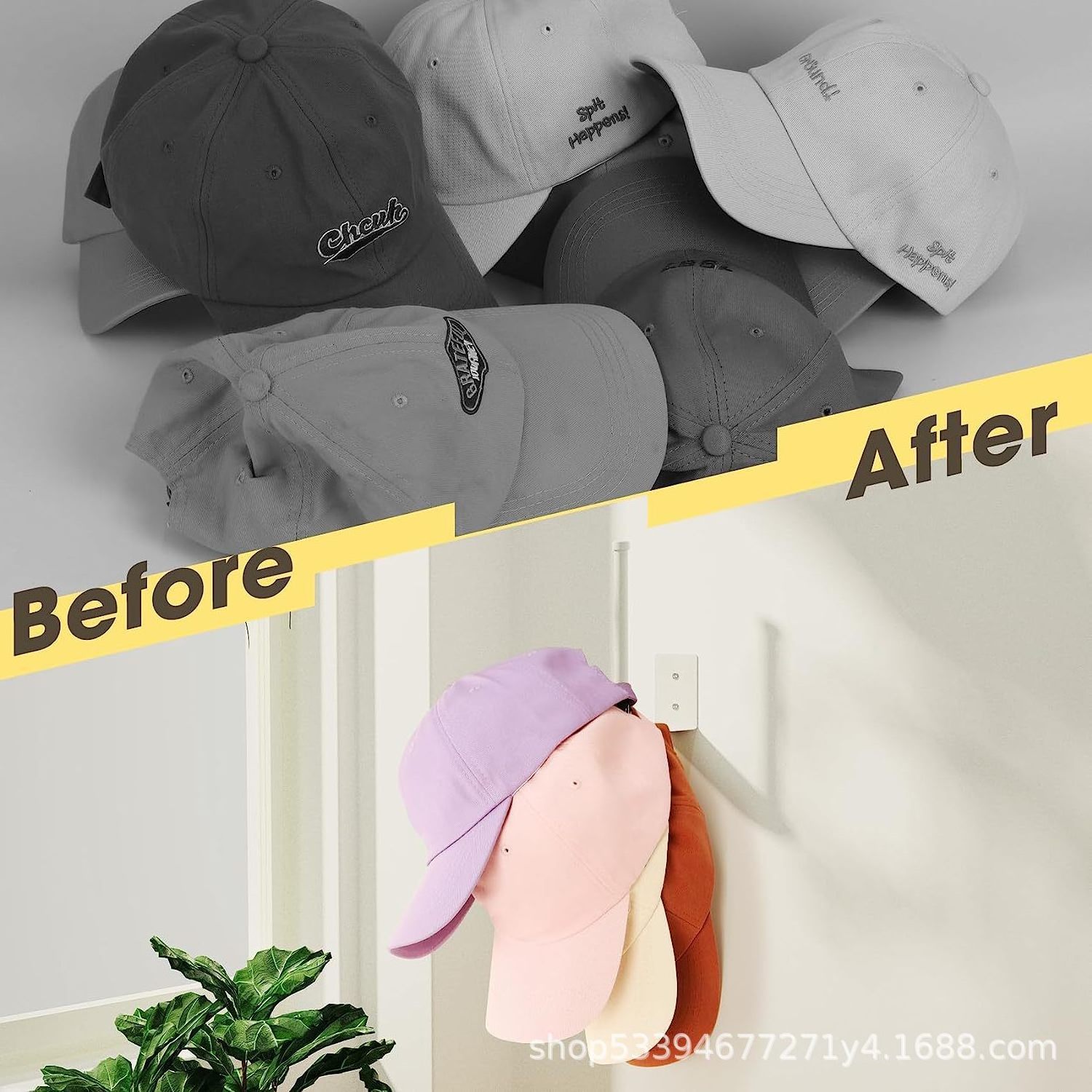 Hat Organizer for Baseball Cap Hat Holder Storage Organizer Hat Racks for Baseball Caps for Door Bedroom Closet